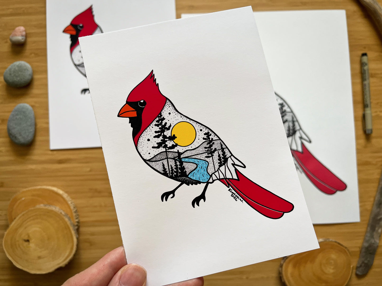 Cardinal - Pen and Ink PRINT