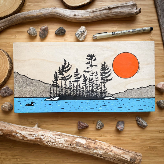 Island of Pines - ORIGINAL 6x12 Wood Panel Illustration