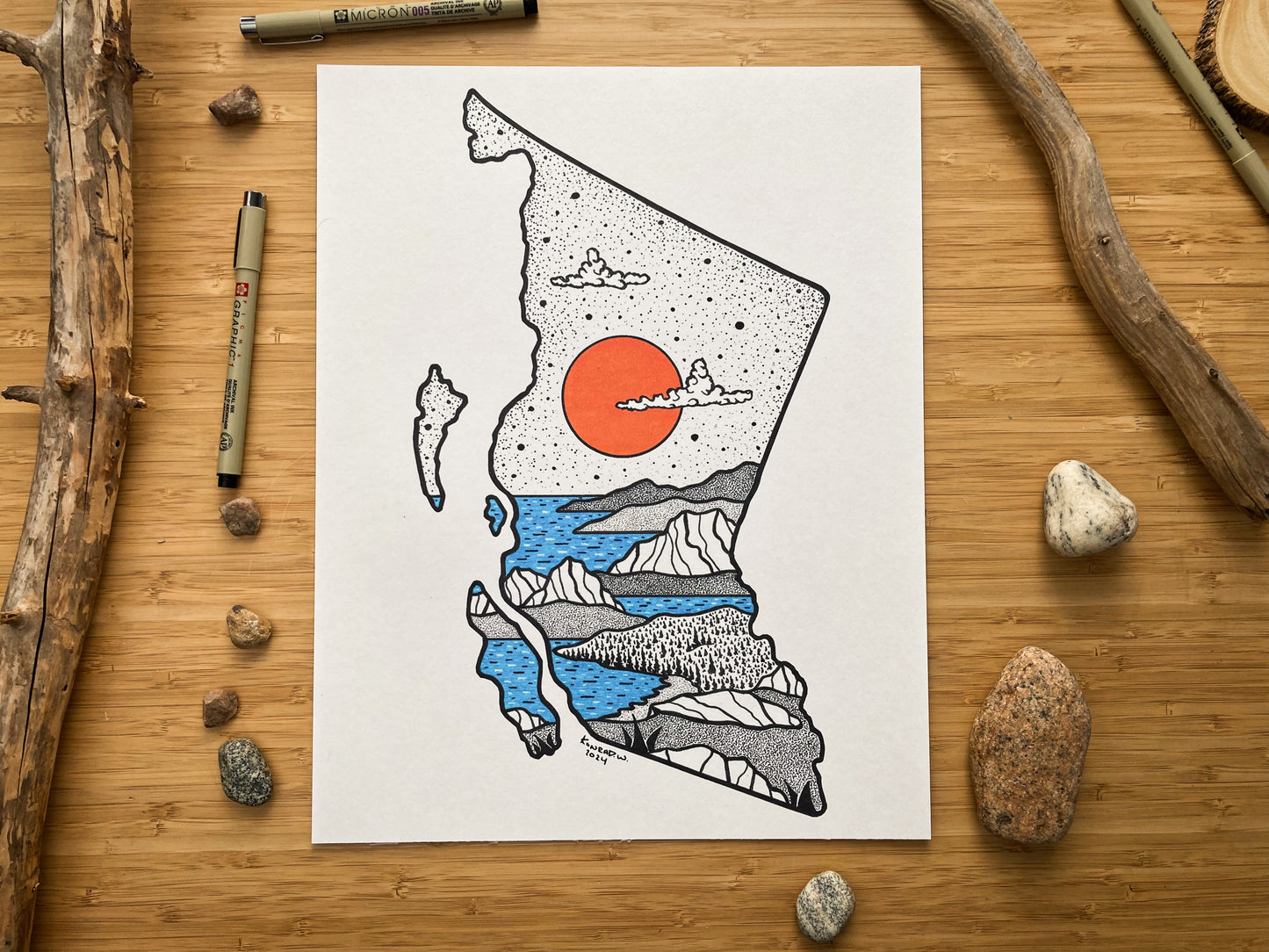 The Province of British Columbia - Pen and Ink PRINT