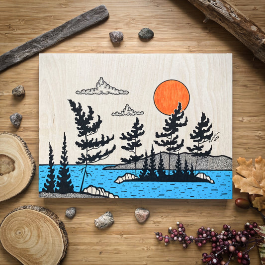 Bay of Dreams - ORIGINAL 9x12 Wood Panel Illustration