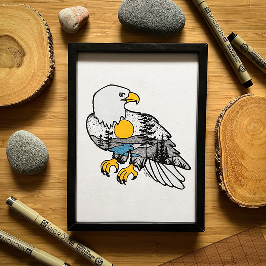 Bald Eagle - Pen and Ink PRINT