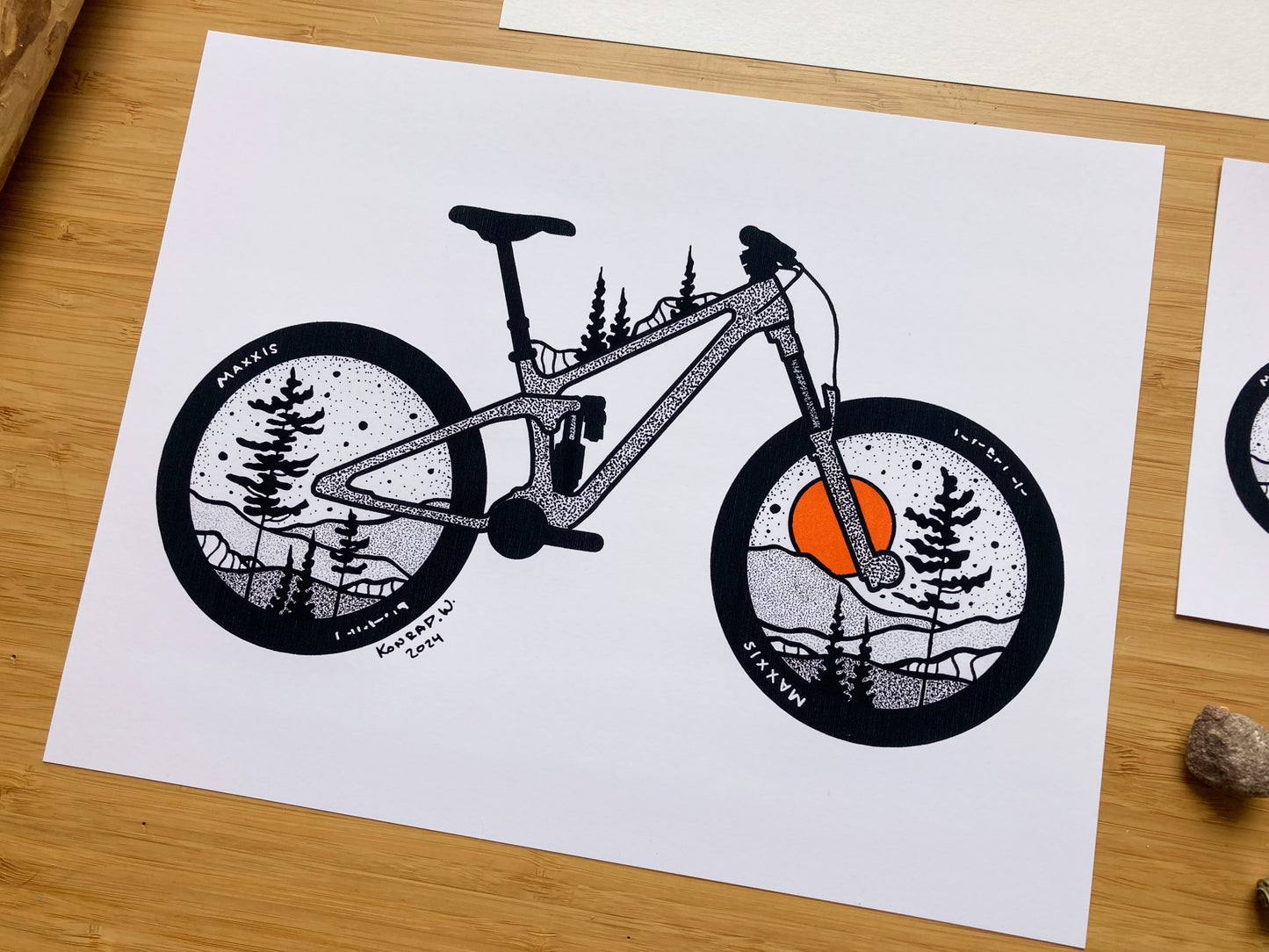 Mountain Bike - Pen and Ink PRINT (2024 Design)