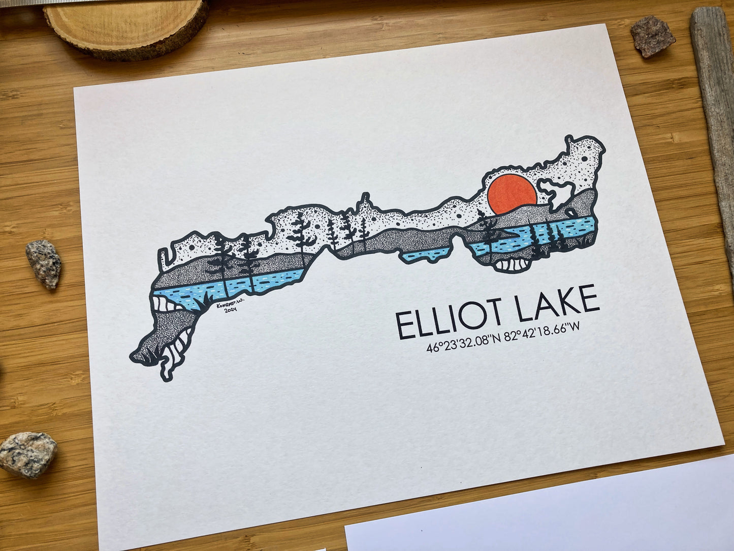 Elliot Lake Ontario - Pen and Ink PRINT