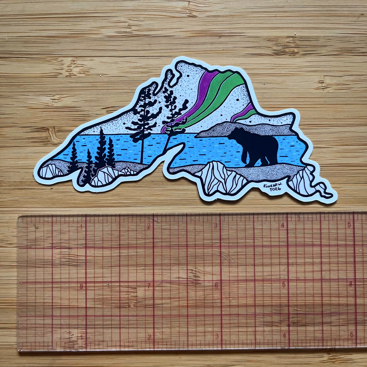 Lake Superior Aurora Borealis Sticker