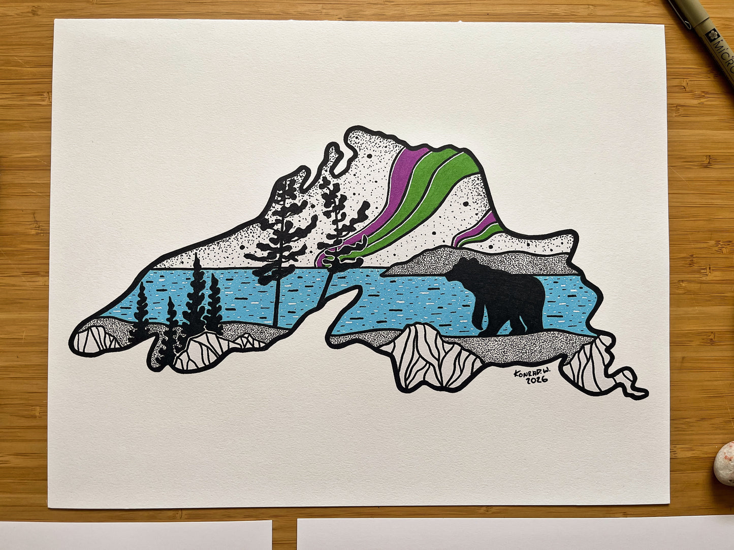 Lake Superior - Pen and Ink PRINT (2026 Design)