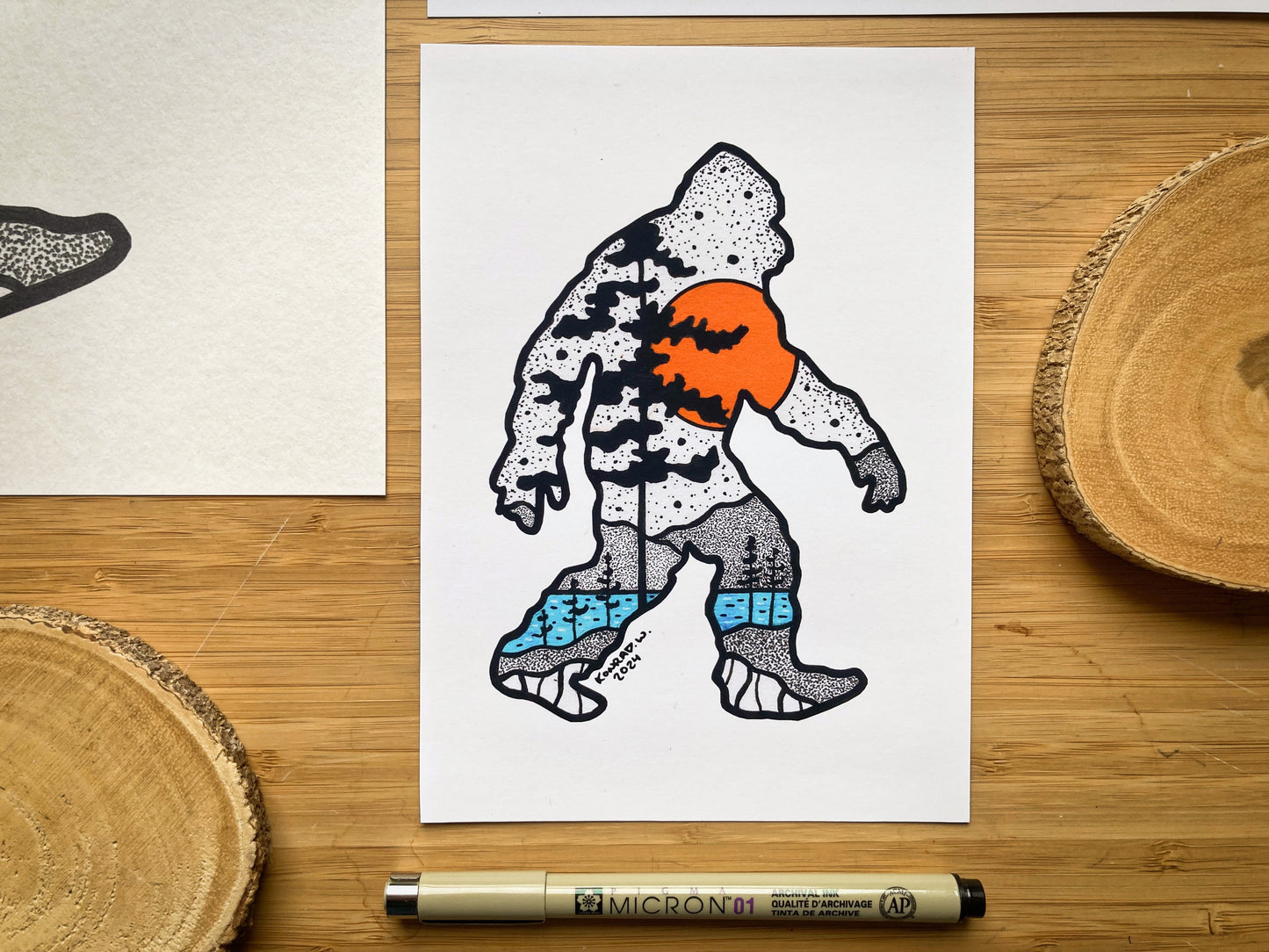 Sasquatch - Pen and Ink PRINT