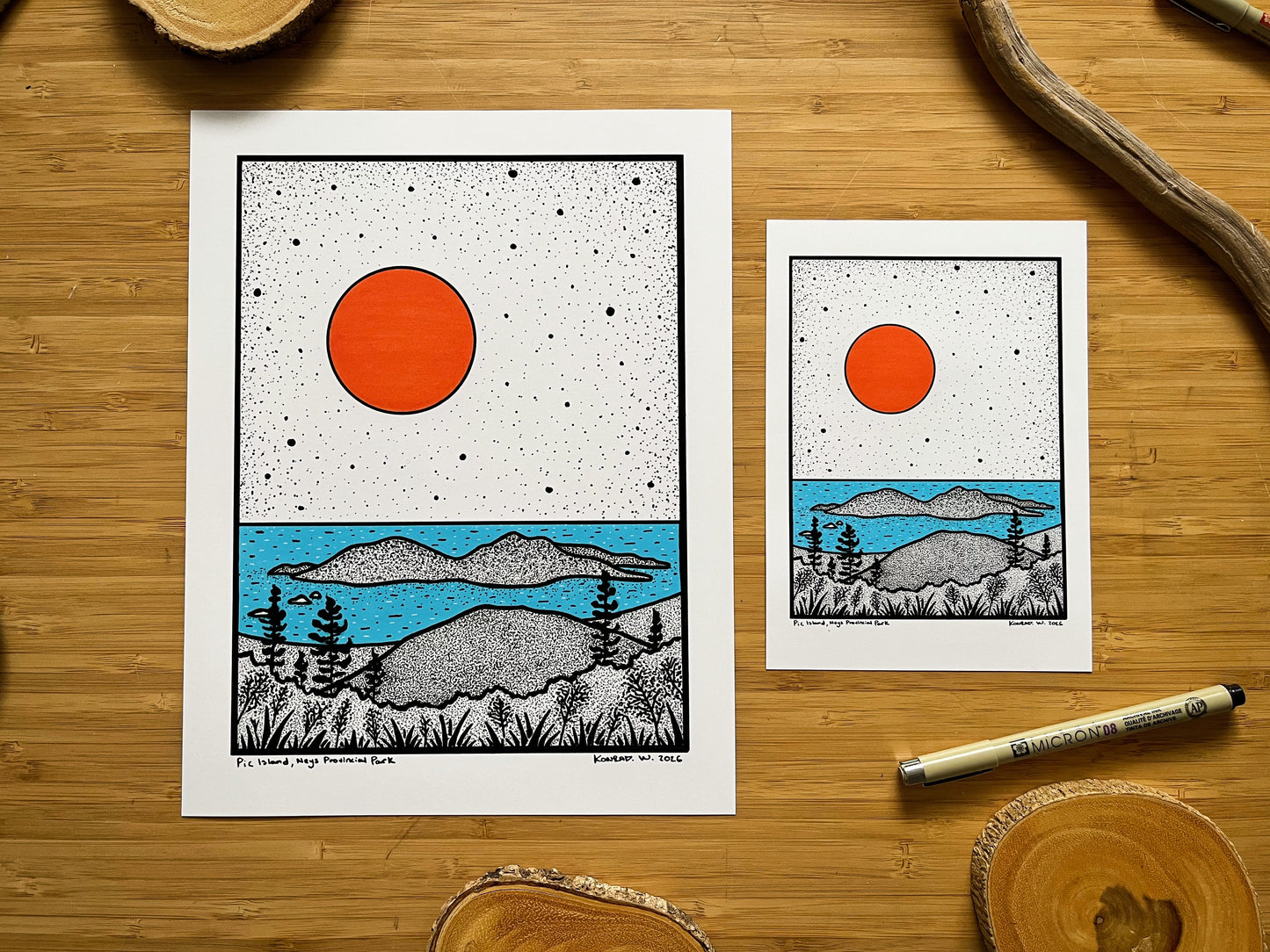 Neys Provincial Park, Pic Island - Pen and Ink PRINT