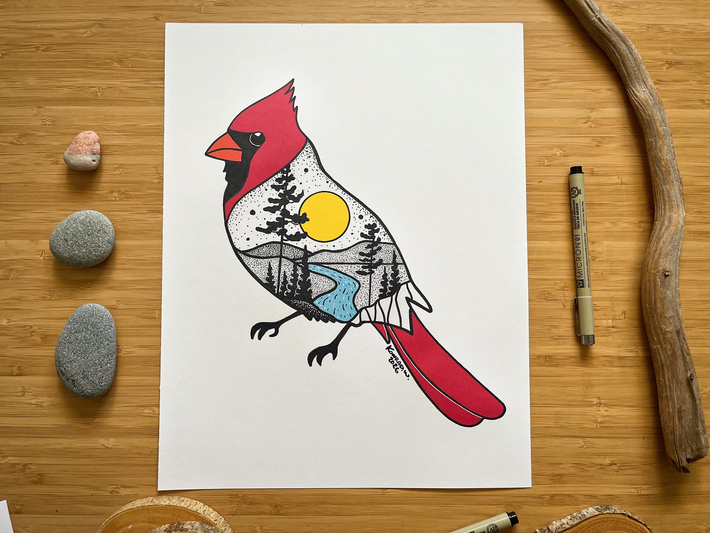 Cardinal - Pen and Ink PRINT