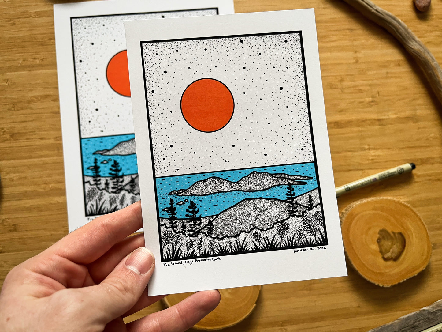 Neys Provincial Park, Pic Island - Pen and Ink PRINT