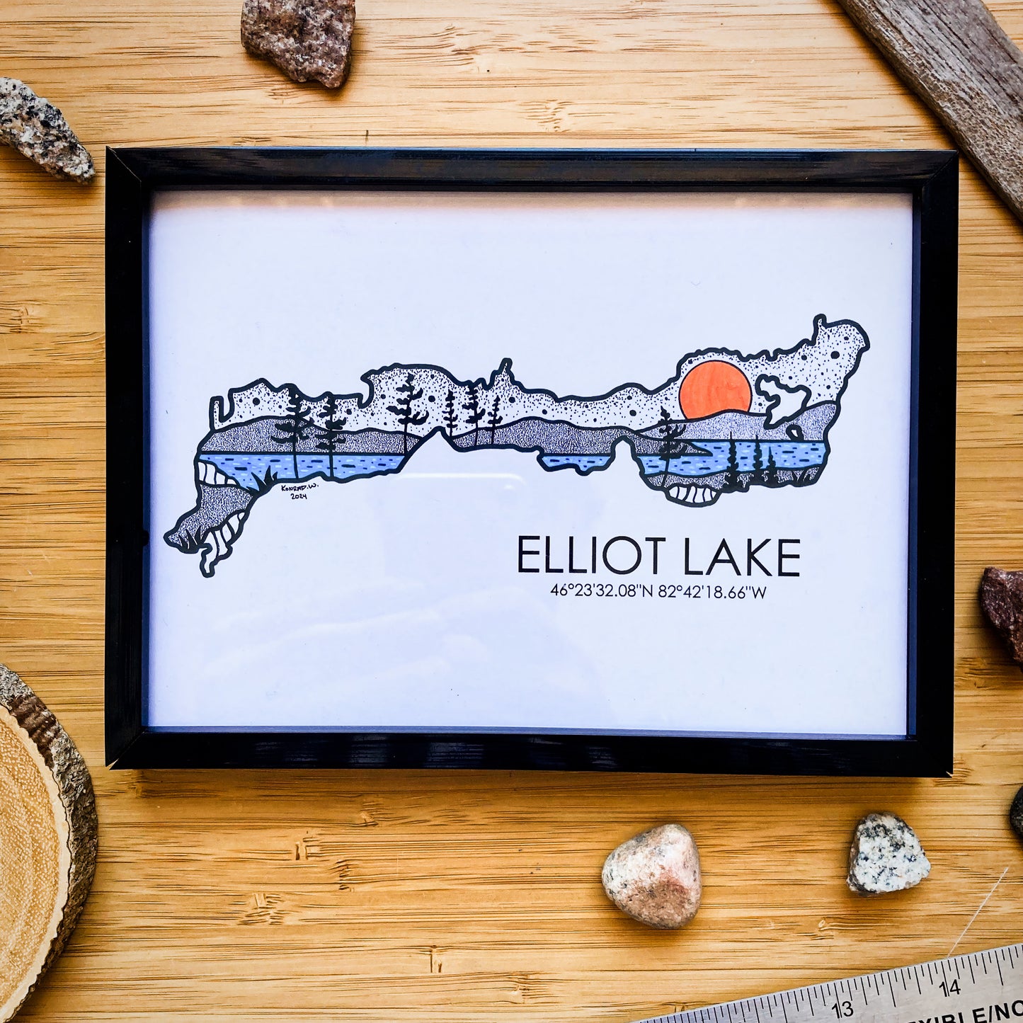 Elliot Lake Ontario - Pen and Ink PRINT