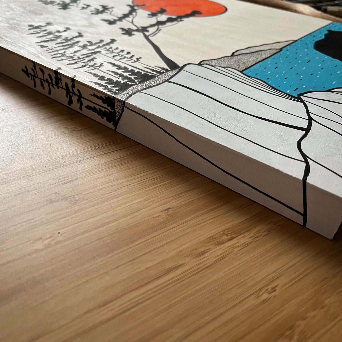 The Shore Bear - ORIGINAL 12x16 Wood Panel Illustration