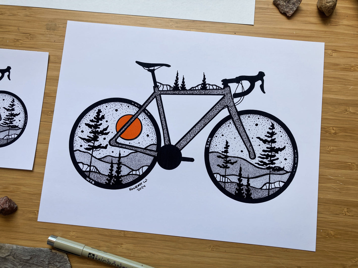 Road Bike - Pen and Ink PRINT (2024 Design)