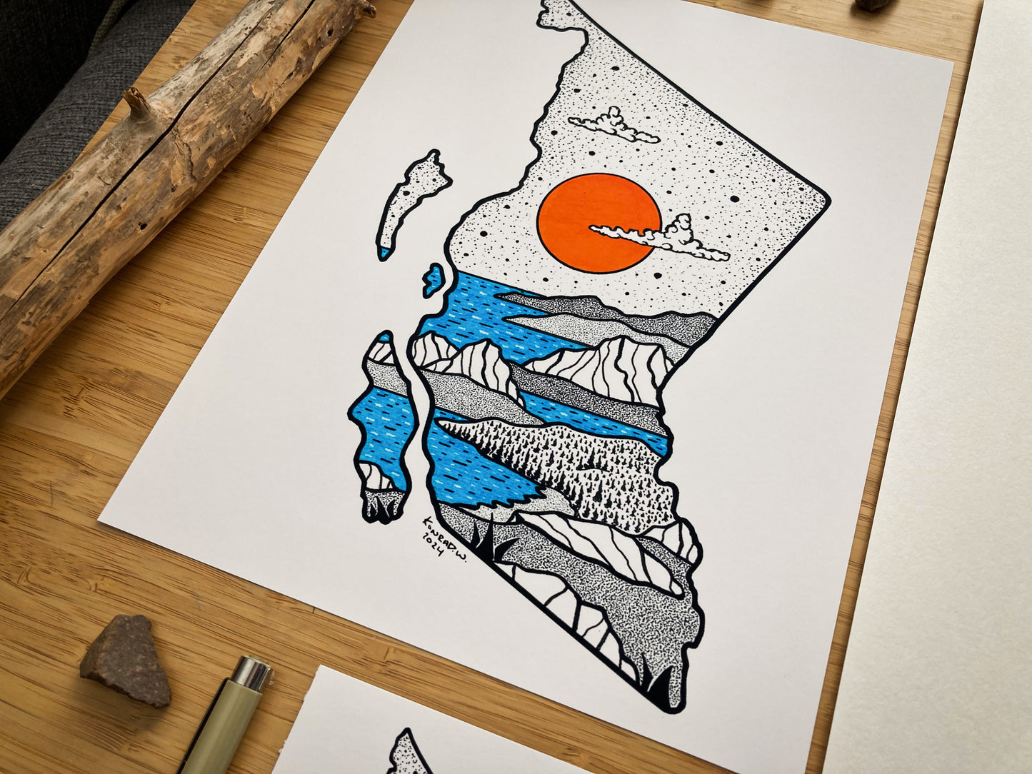 The Province of British Columbia - Pen and Ink PRINT