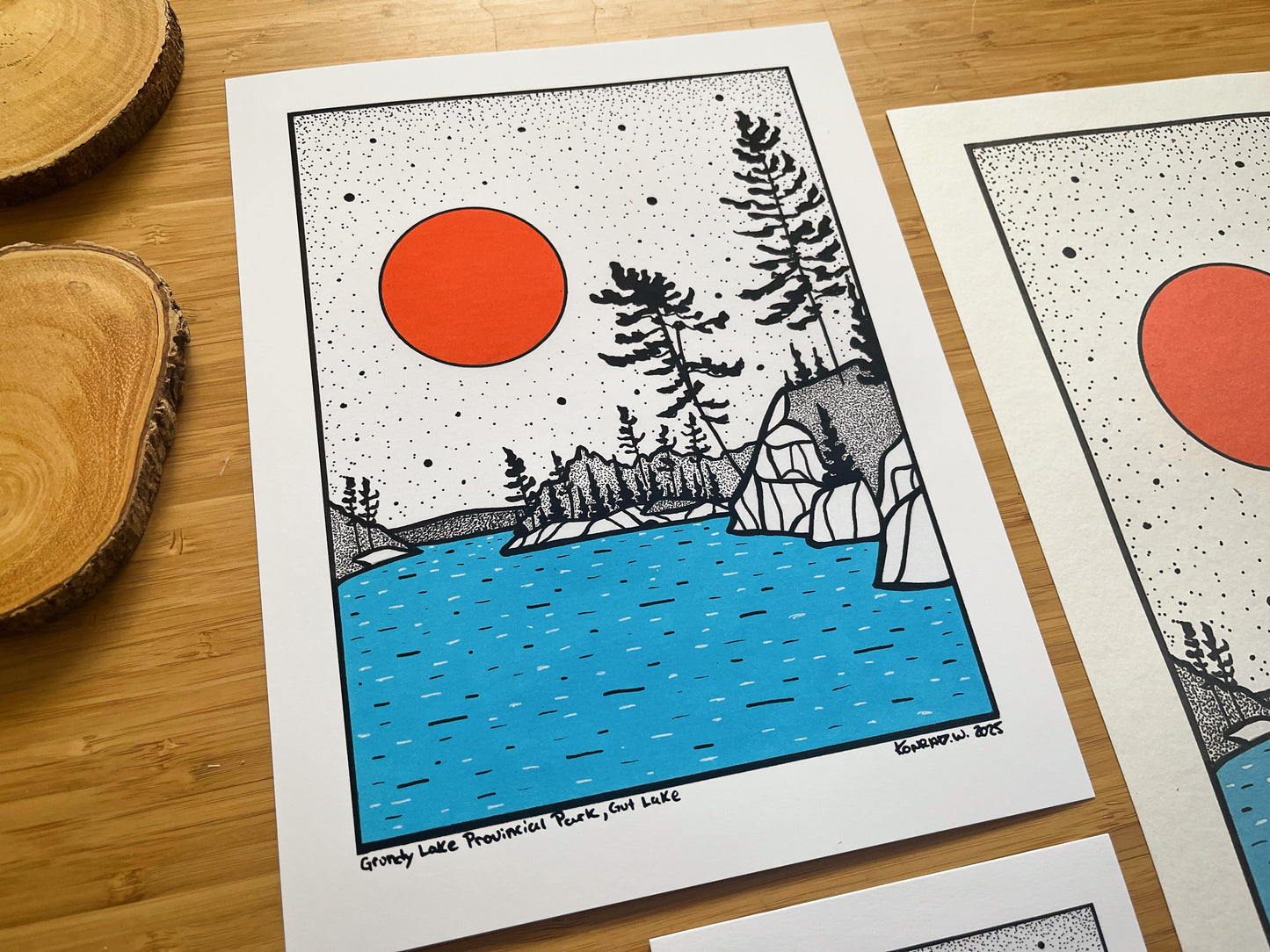 Grundy Lake Provincial Park, Gut Lake - Pen and Ink PRINT