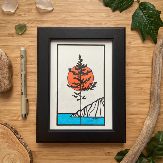 Superior Pine - Framed ORIGINAL Pen and Ink Illustration