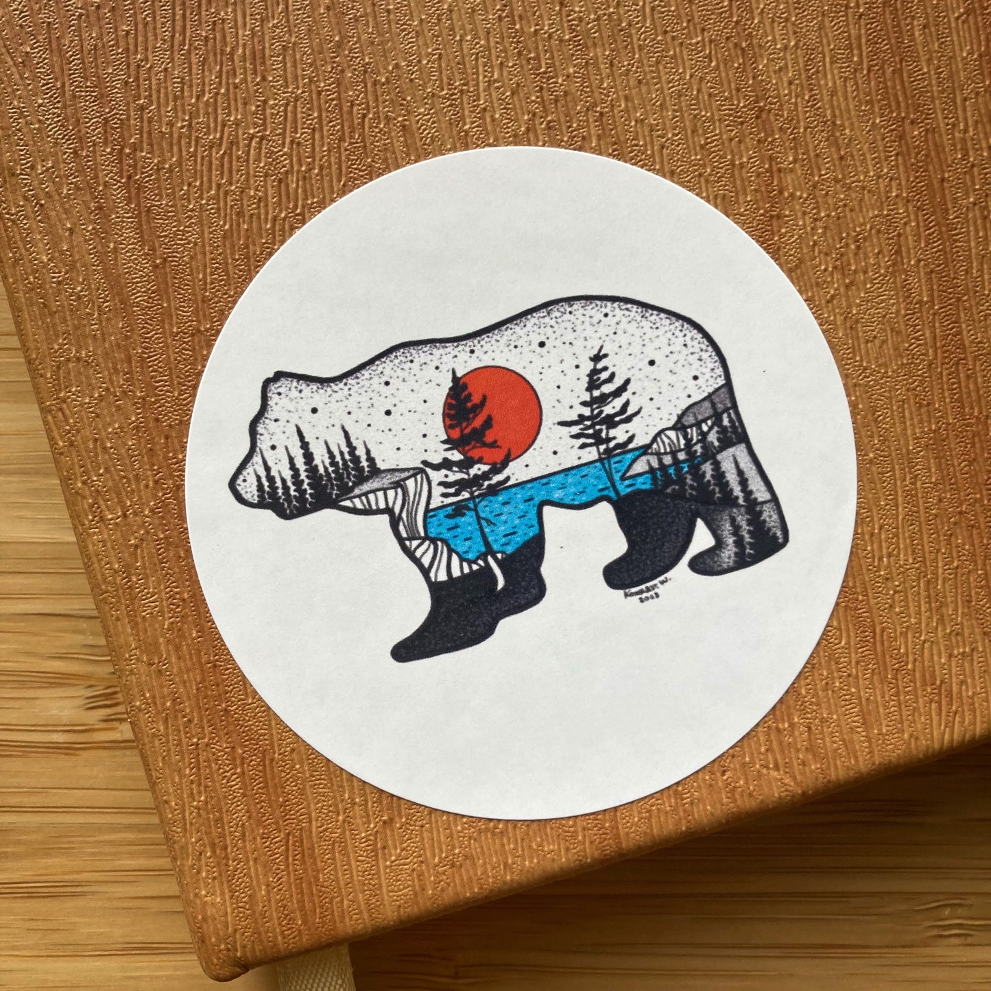 Bear Circle Sticker