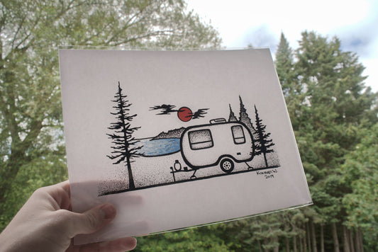 Camping Trailer - Pen and Ink PRINT