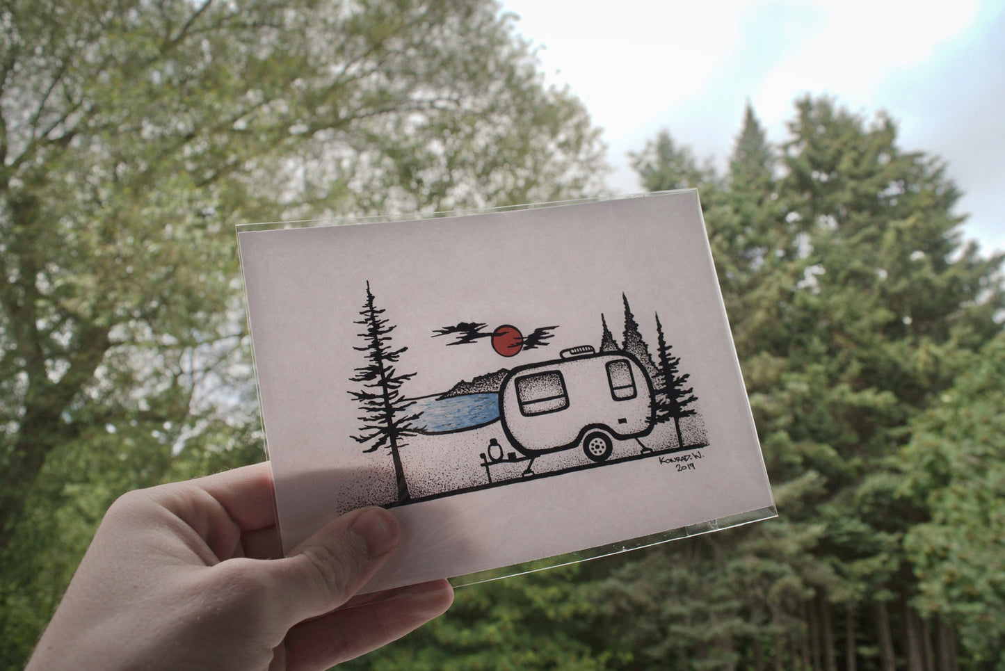 Camping Trailer - Pen and Ink PRINT