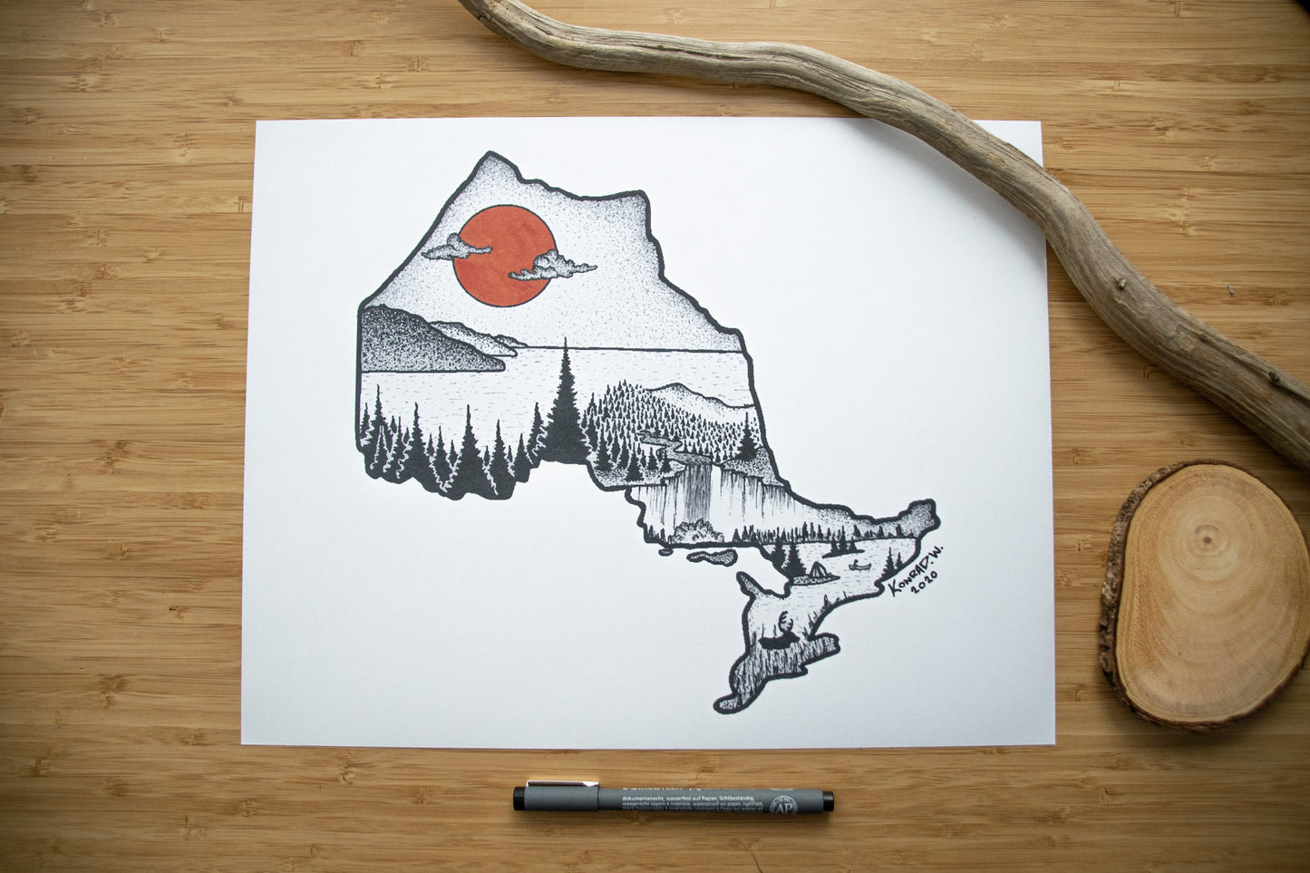 Ontario Silhouette - Pen and Ink PRINT