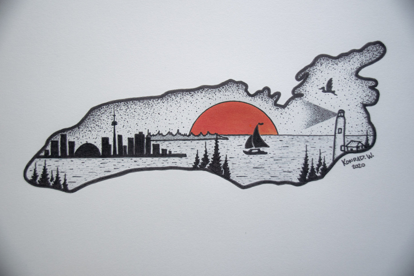 Lake Ontario - Pen and Ink PRINT