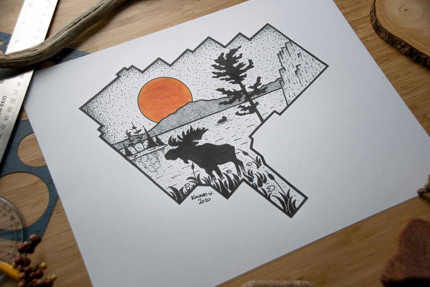 Algonquin Provincal Park - Pen and Ink PRINT