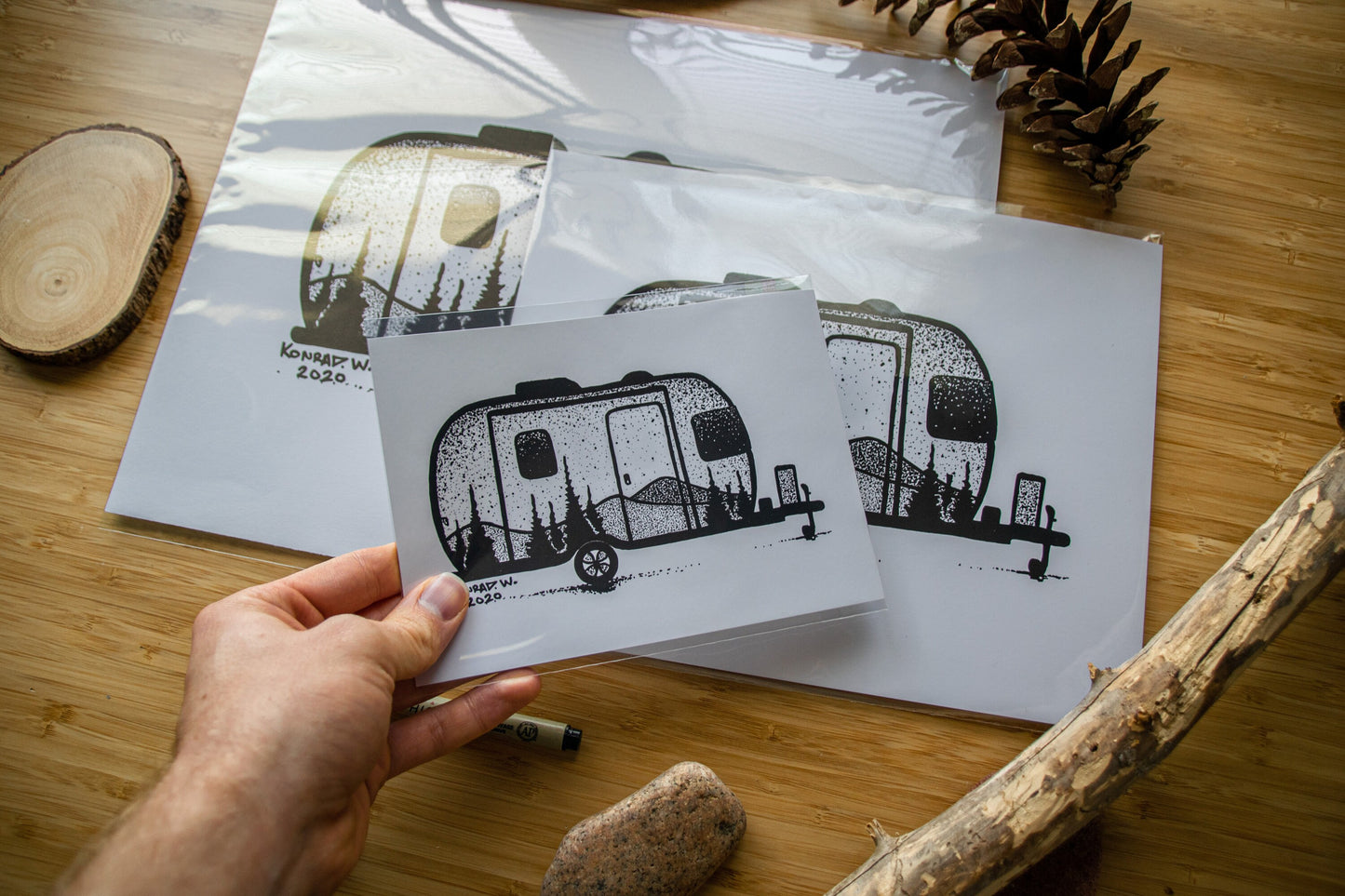 Airstream Trailer - Pen And Ink PRINT