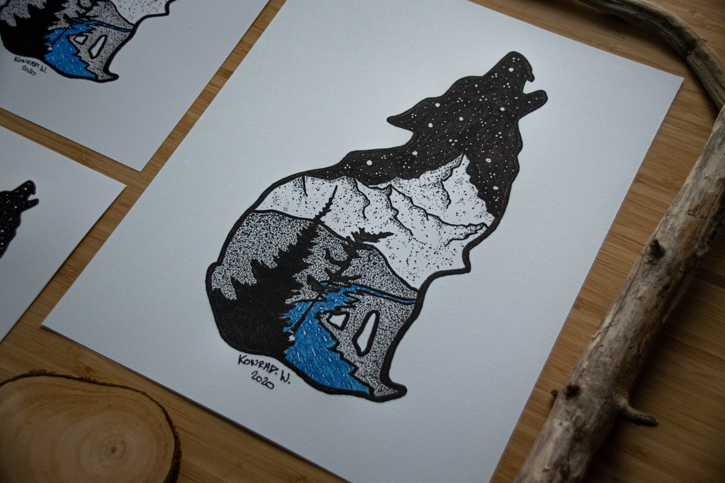 The Wolf - Pen and Ink PRINT