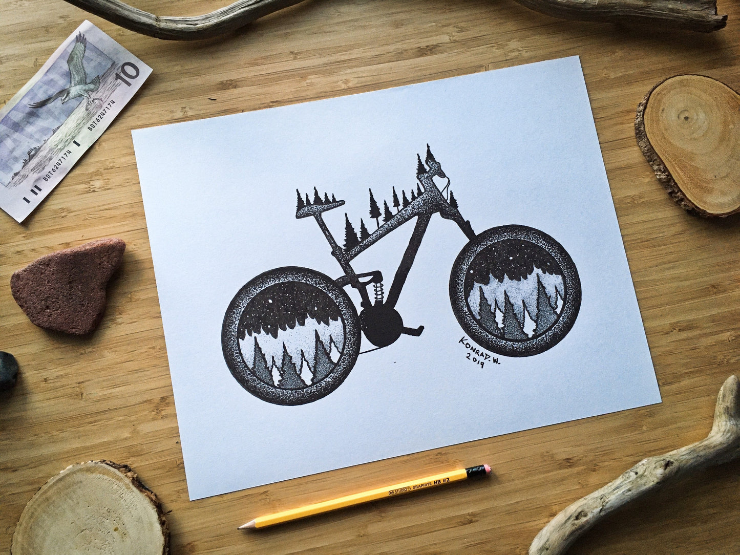 Mountain Bike - Pen and Ink PRINT