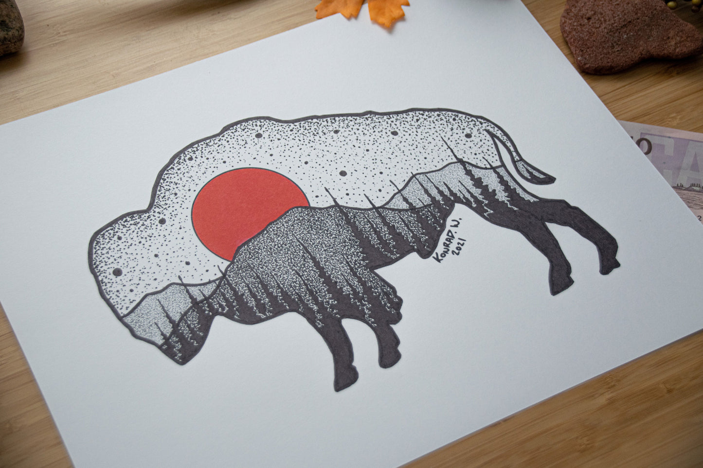 The Bison - Pen and Ink PRINT