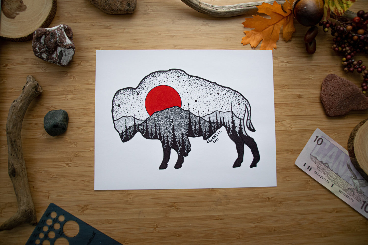 The Bison - Pen and Ink PRINT