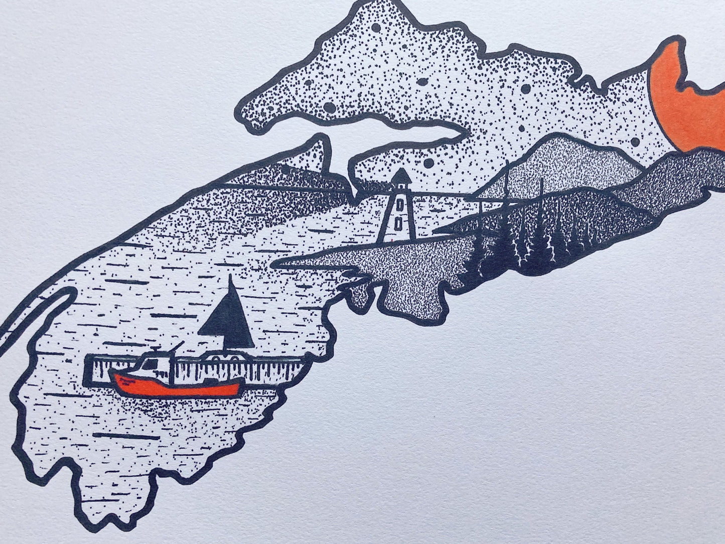 Nova Scotia - Pen and Ink PRINT