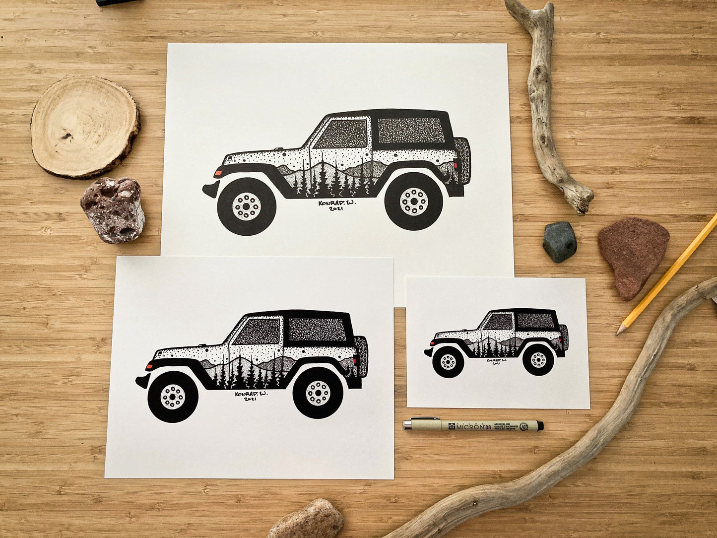 Jeep - Pen and Ink PRINT