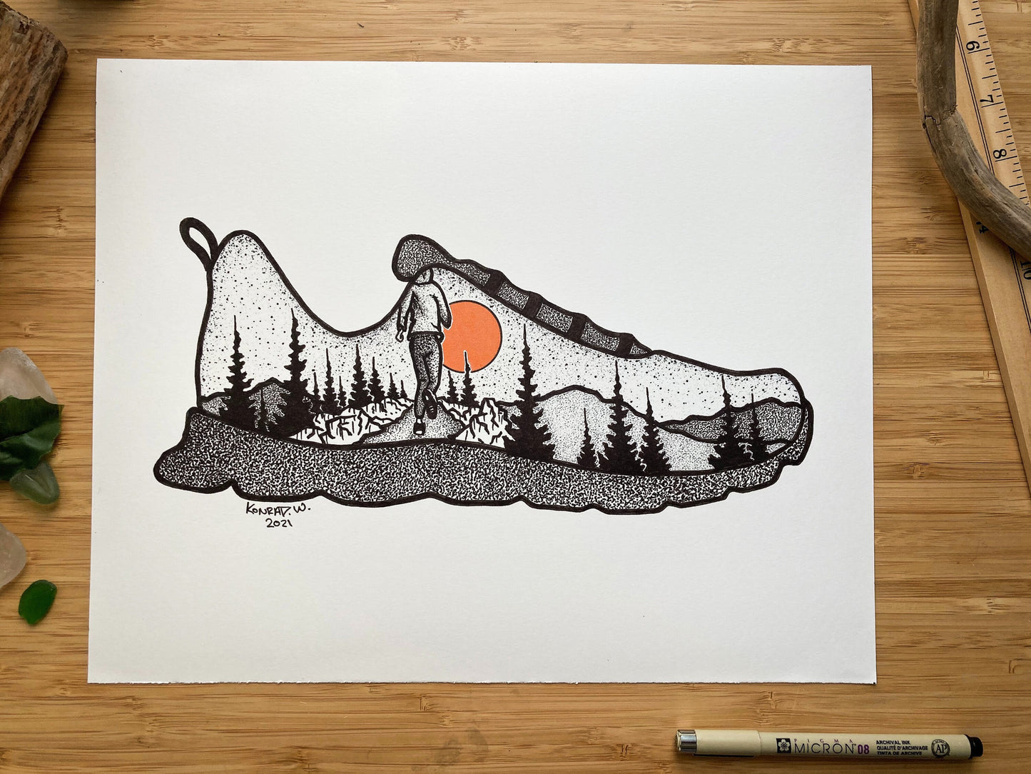 Running Shoe - Pen and Ink PRINT