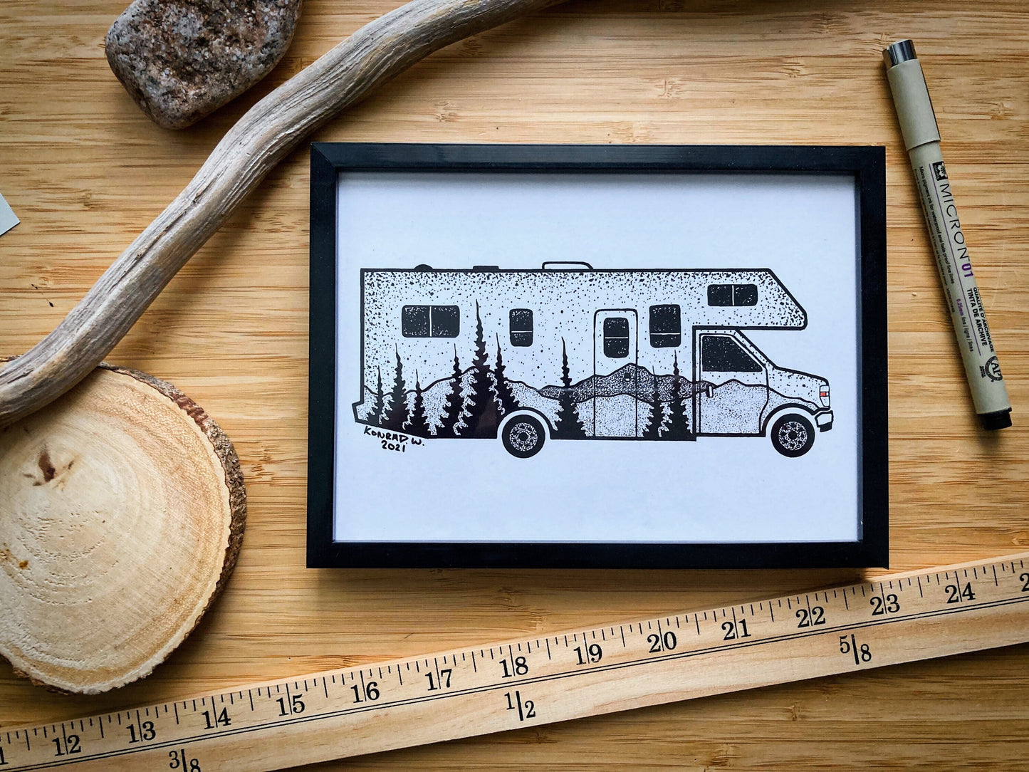 C-Class RV - Pen and Ink PRINT