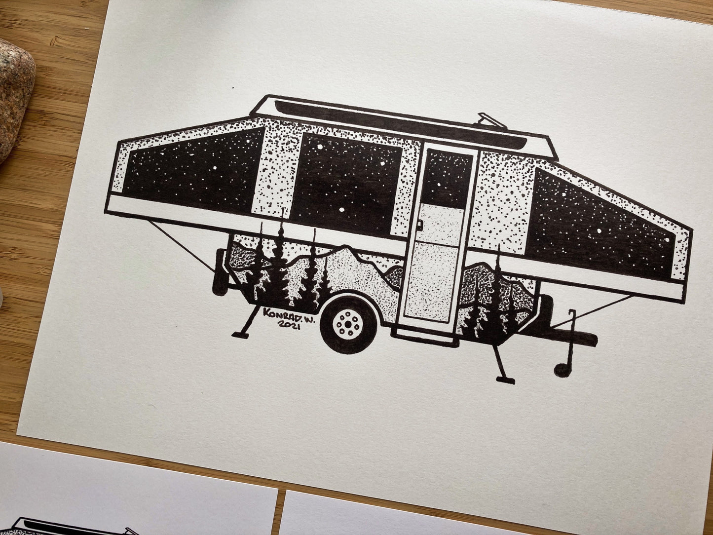 Tent Trailer - Pen and Ink PRINT