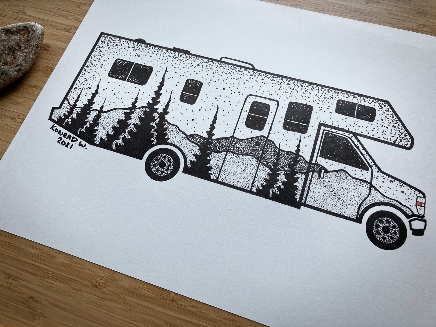 C-Class RV - Pen and Ink PRINT