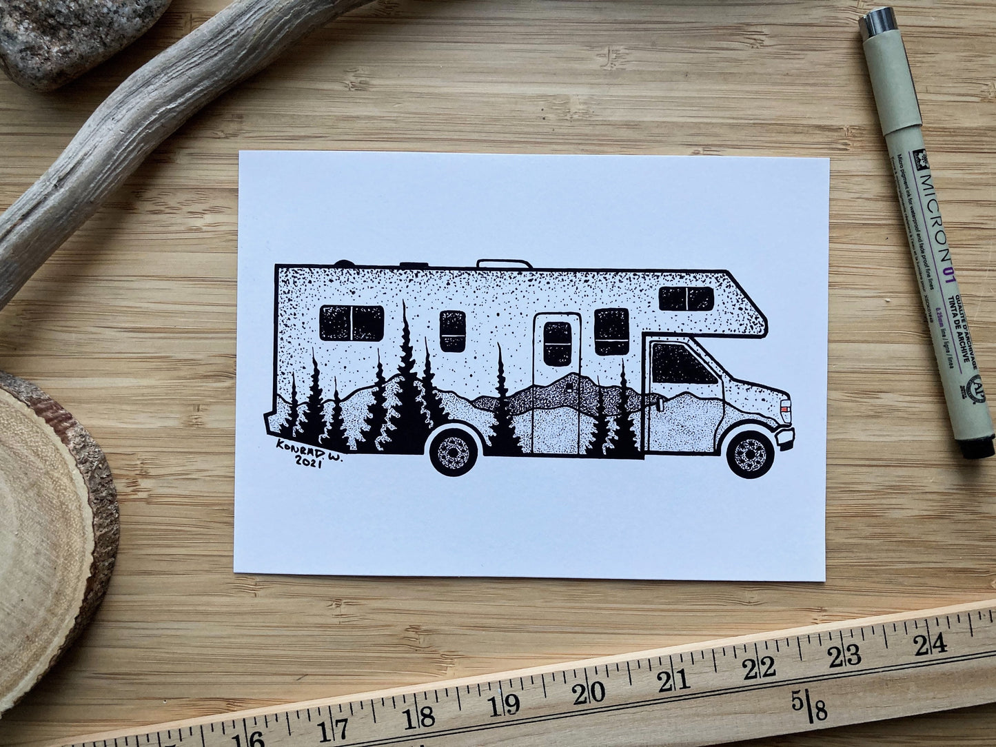 C-Class RV - Pen and Ink PRINT