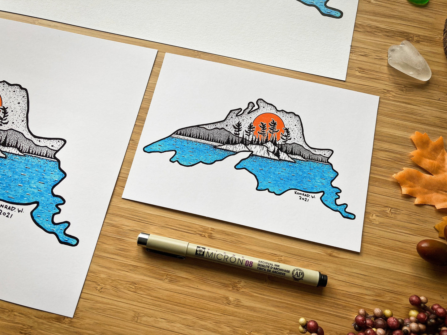 Lake Superior - Pen and Ink PRINT (2021 Design)