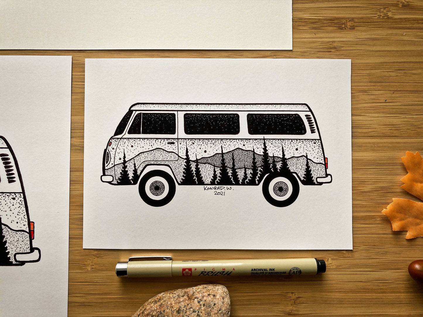 VW Bus - Pen and Ink PRINT