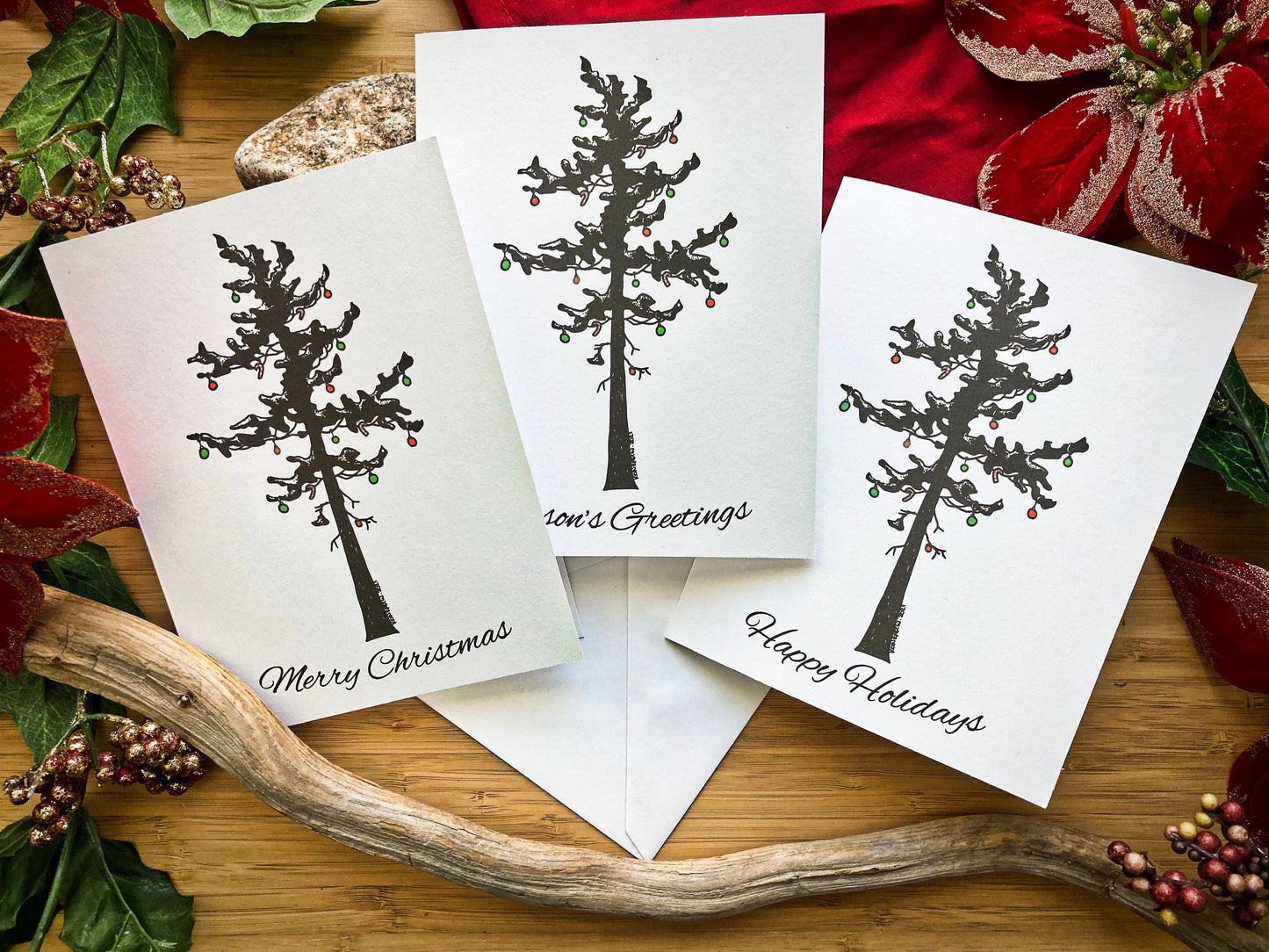 Jack Pine Christmas Tree Holiday Greeting Card