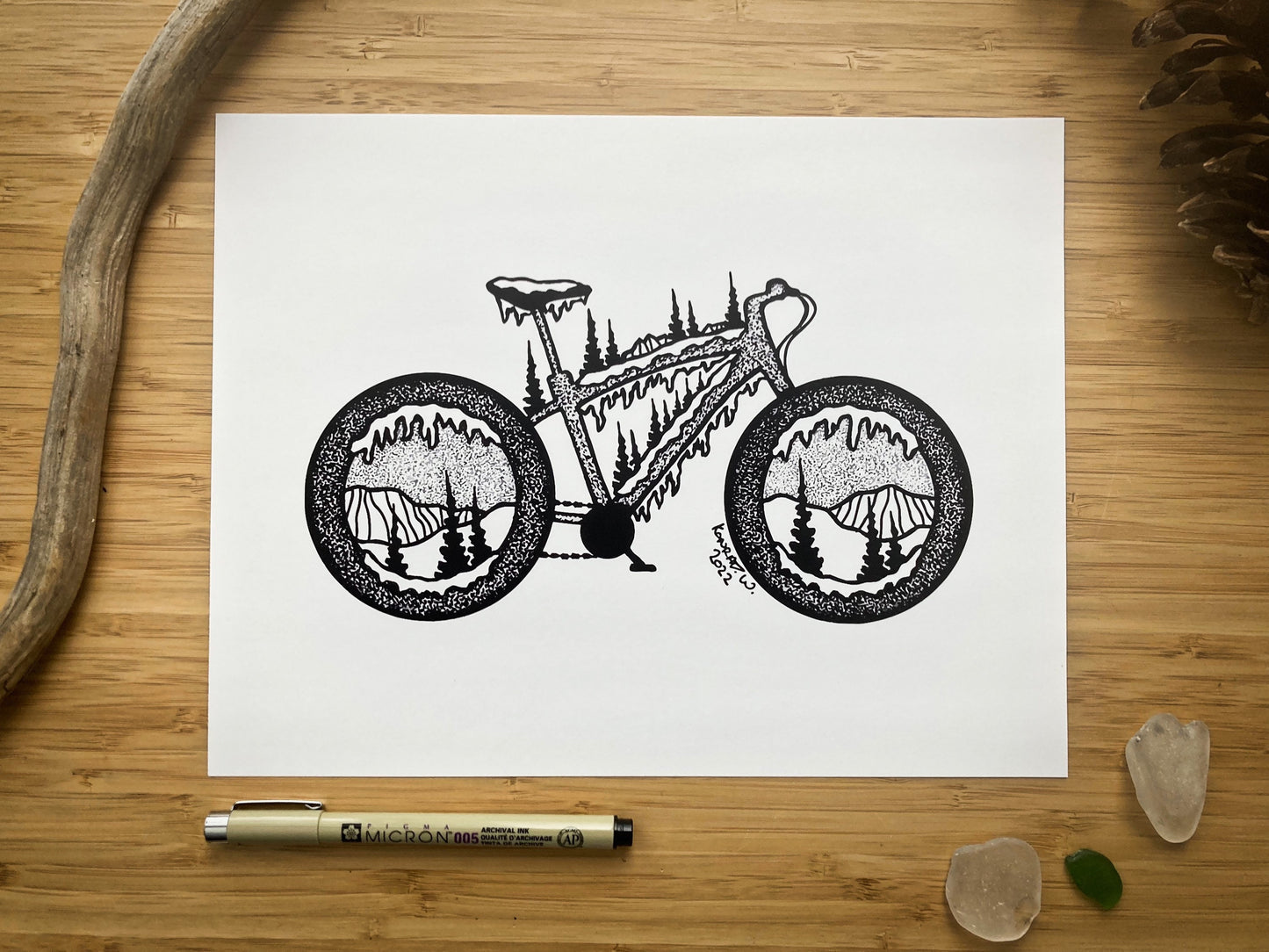 Fat Tire Bike - Pen and Ink PRINT