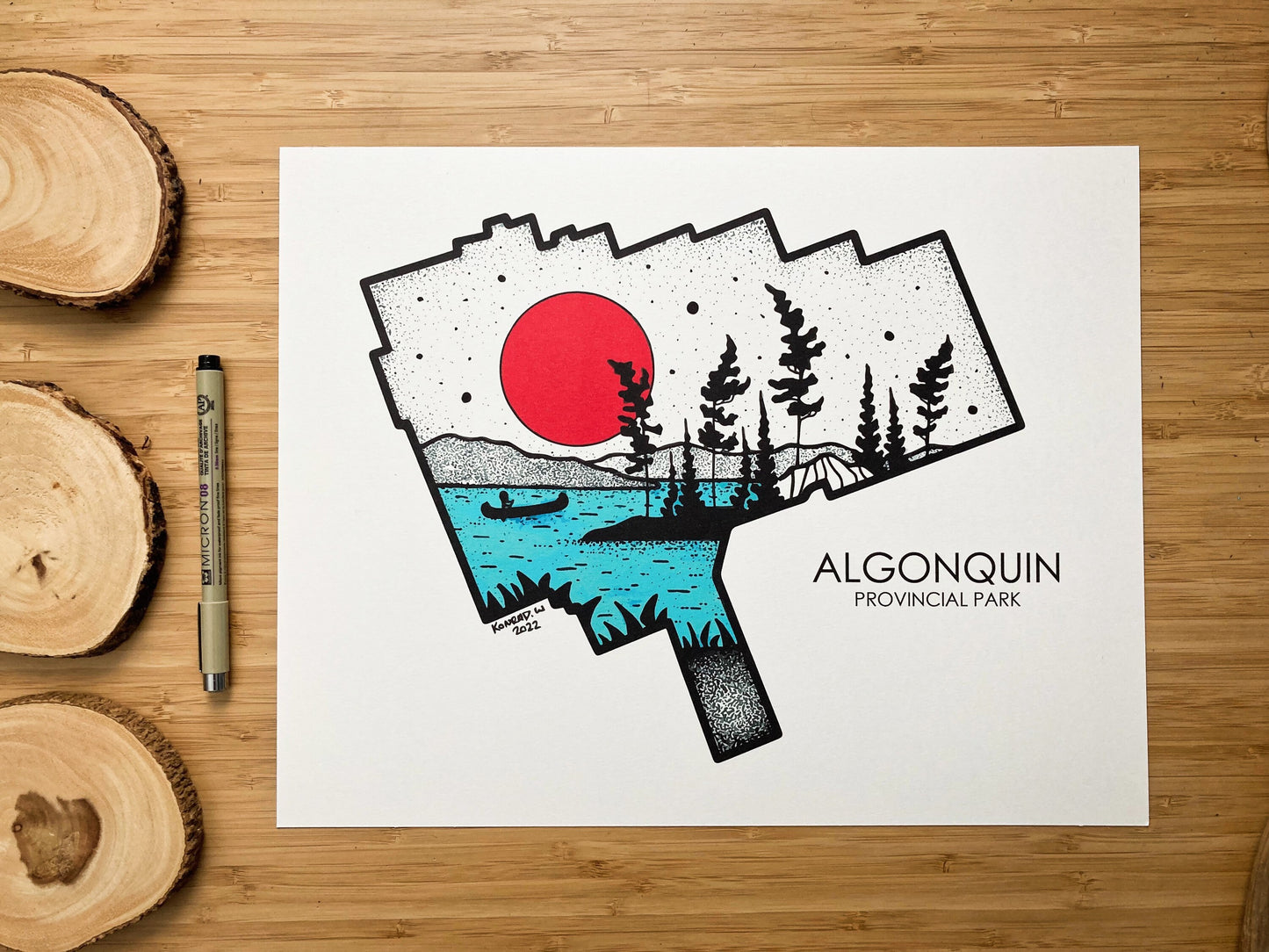 Algonquin Park (2022 edition) - Pen and Ink PRINT