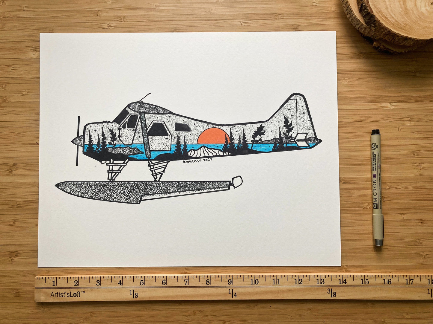 Beaver Floatplane - Pen and Ink PRINT