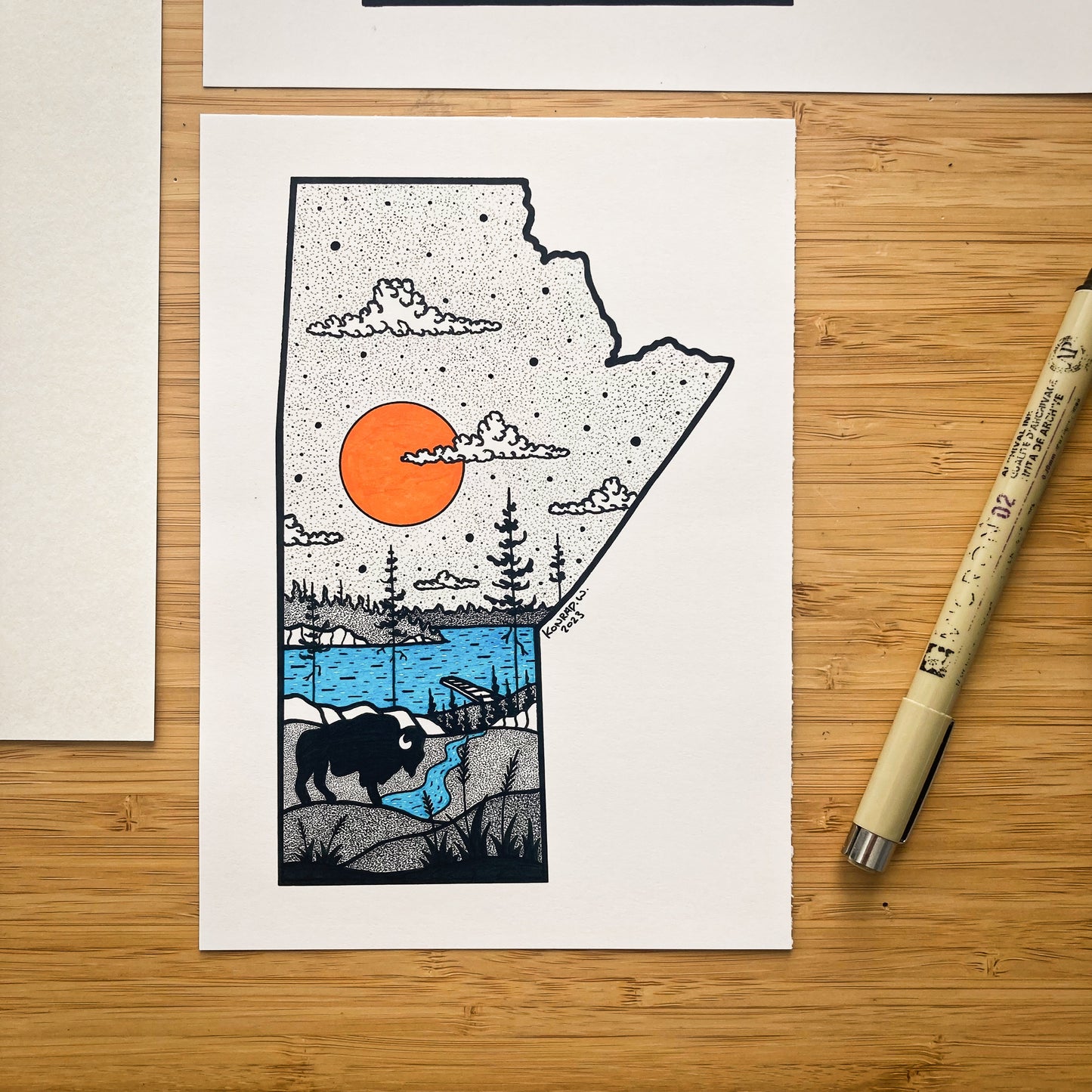 The Province of Manitoba - Pen and Ink PRINT