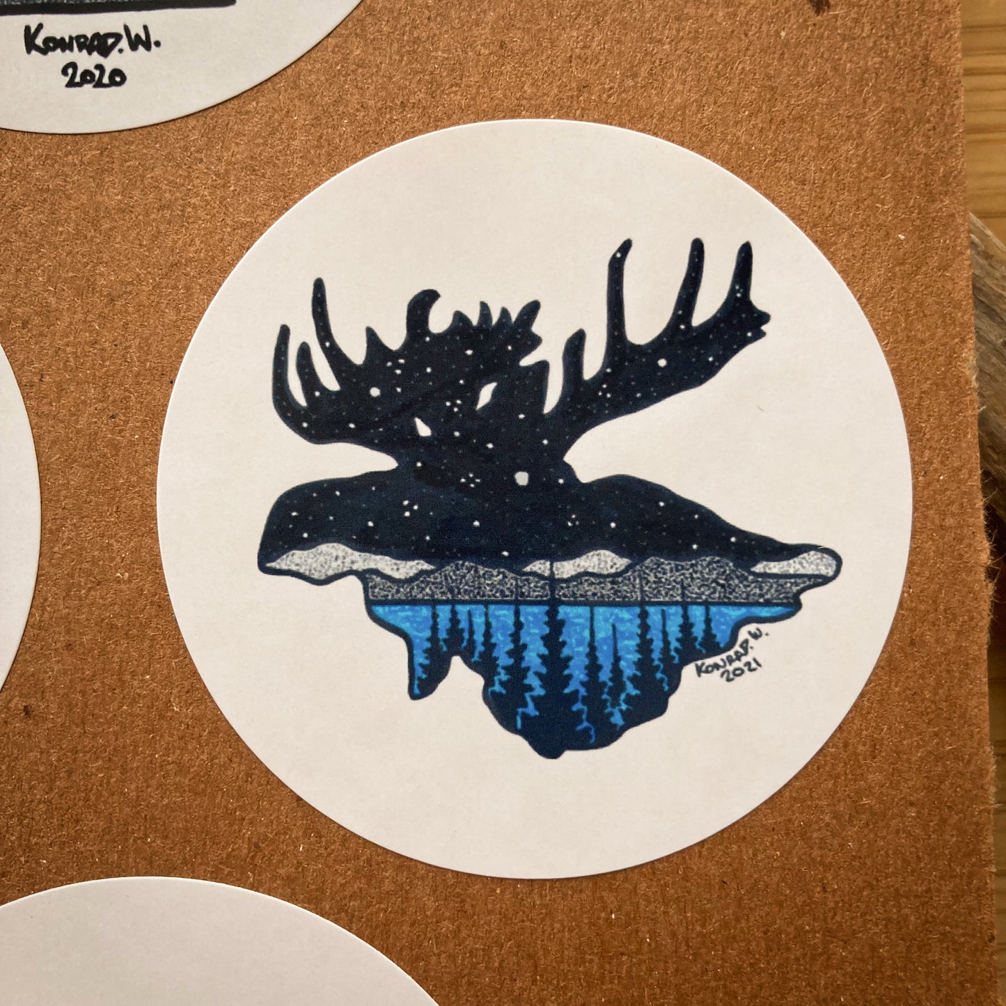 Moose Circle Sticker