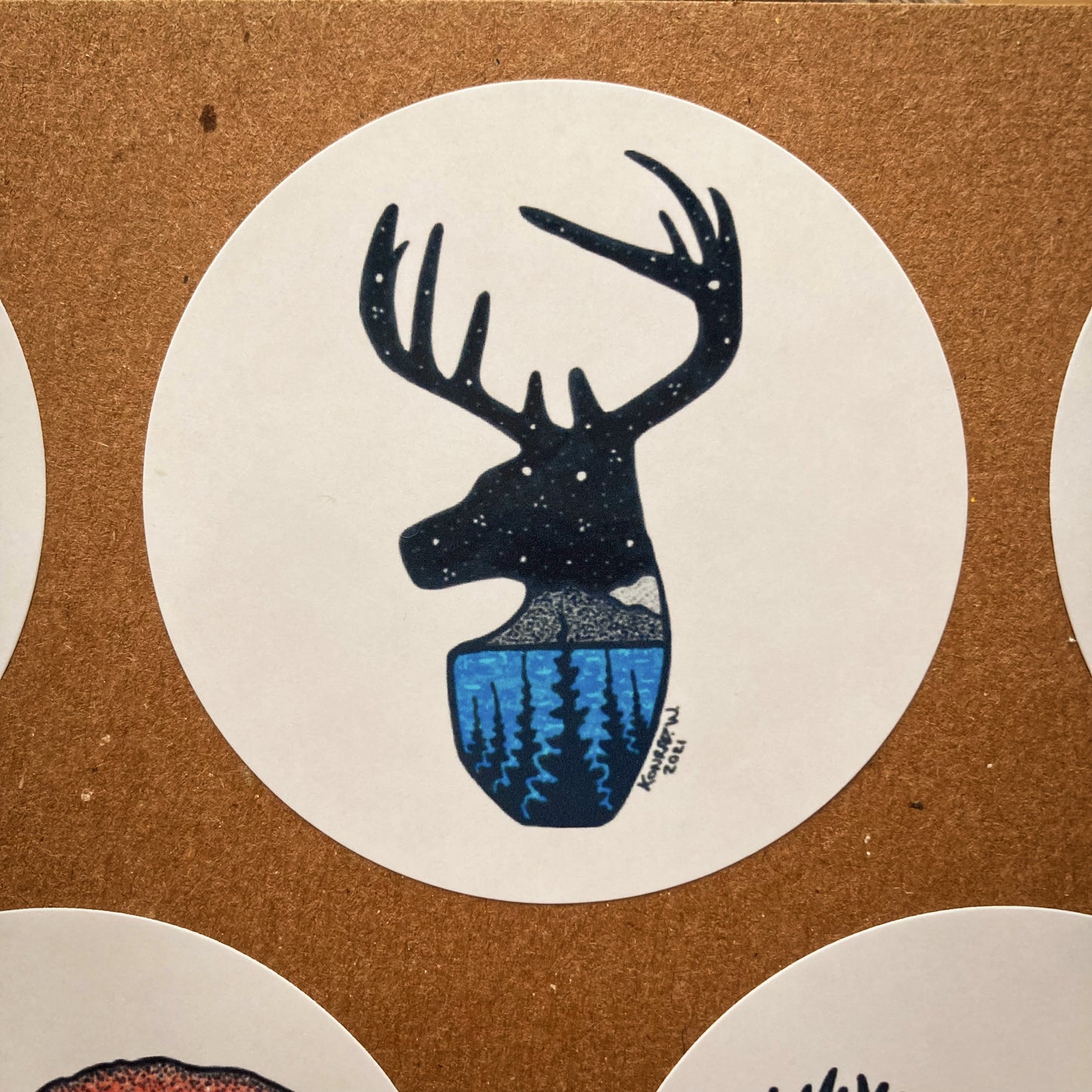 Deer Circle Sticker