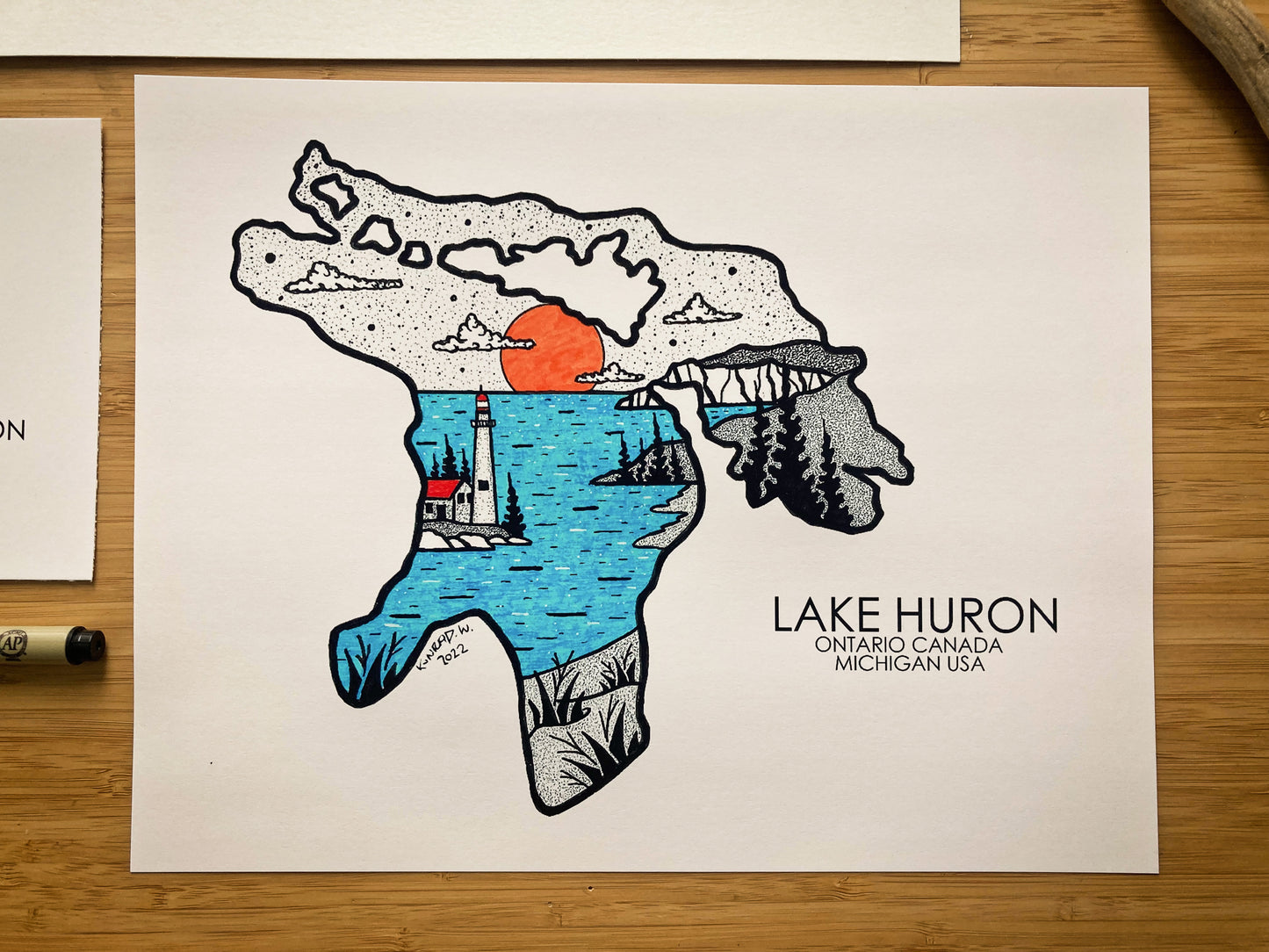 Lake Huron - Pen and Ink PRINT (2022)