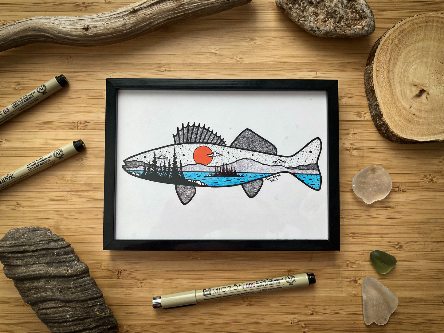 Walleye - Pen and Ink PRINT