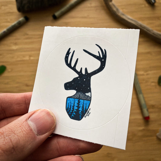 Deer Circle Sticker