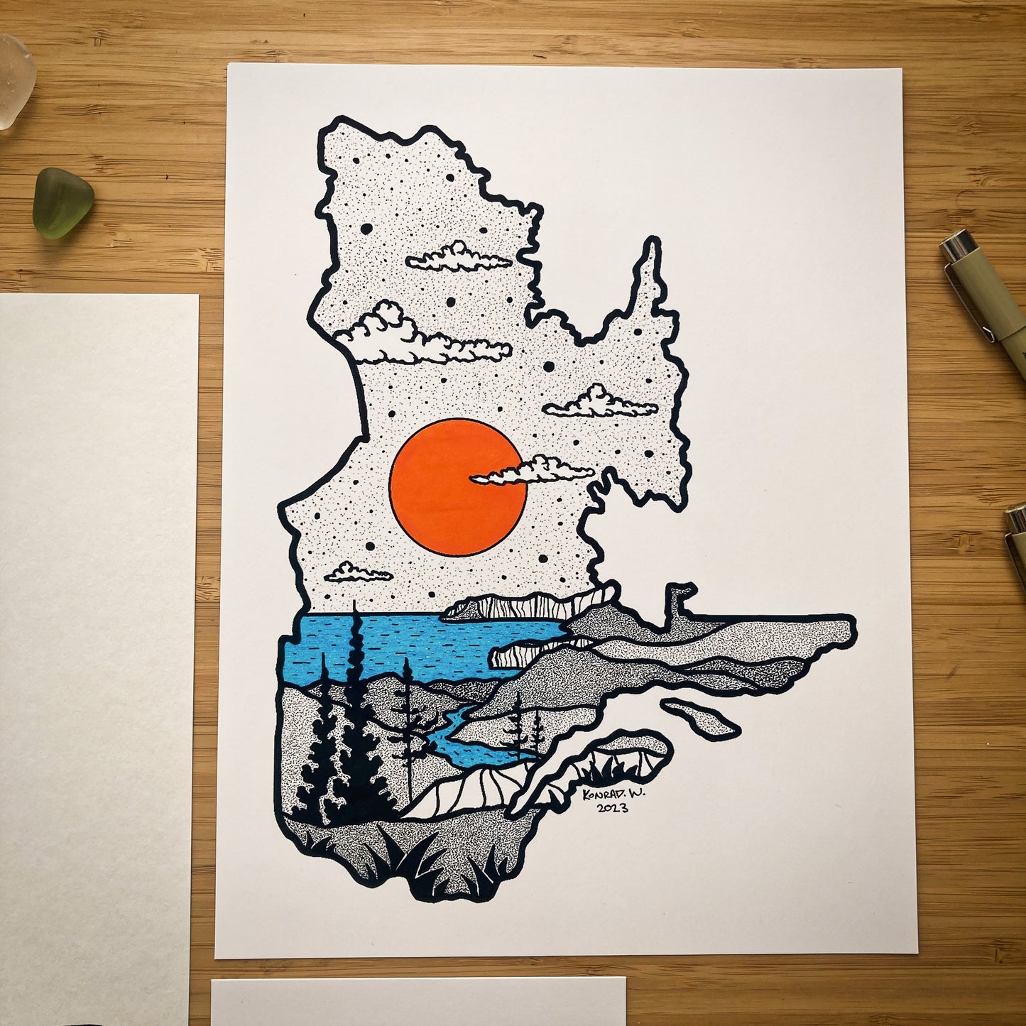 The Province of Quebec - Pen and Ink PRINT